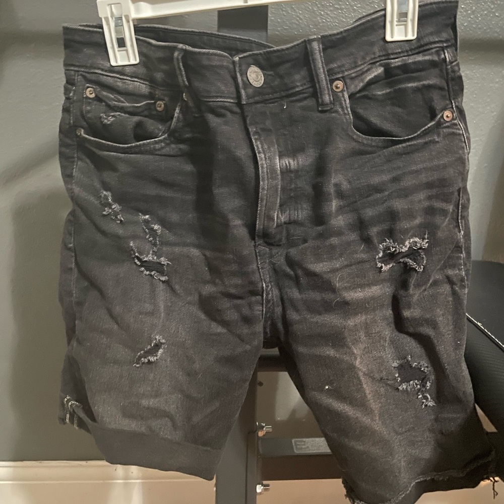 American eagle black jean shorts